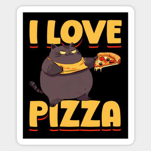 I love Pizza Cat Magnet